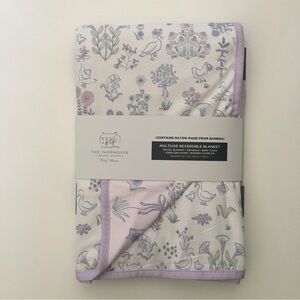 NEW Baby Blanket Reversible Multi-use Purple Floral | Rachel Ashwell - Farmhouse